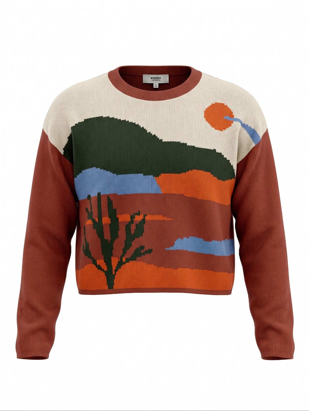 Madden NYC Cropped Desert Landscape Crewneck Sweater Colorful Nature Cizy - Picture 1 of 9